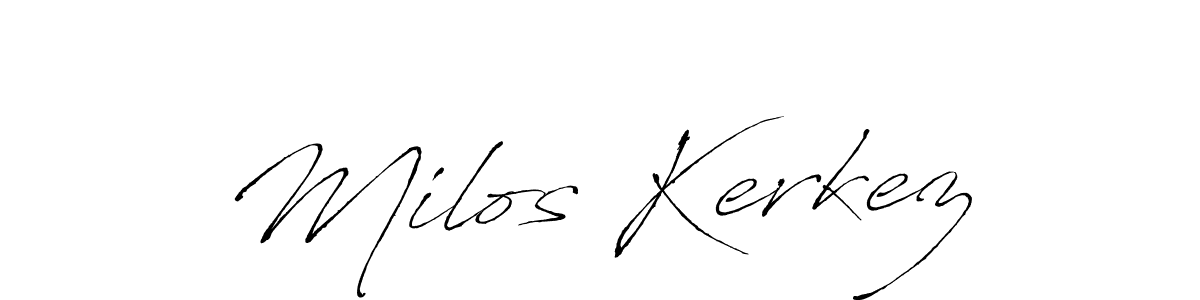 The best way (Antro_Vectra) to make a short signature is to pick only two or three words in your name. The name Milos Kerkez include a total of six letters. For converting this name. Milos Kerkez signature style 6 images and pictures png
