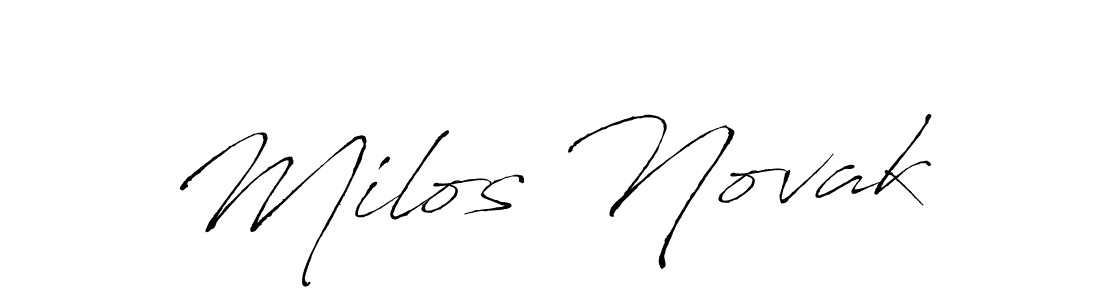 Design your own signature with our free online signature maker. With this signature software, you can create a handwritten (Antro_Vectra) signature for name Milos Novak. Milos Novak signature style 6 images and pictures png