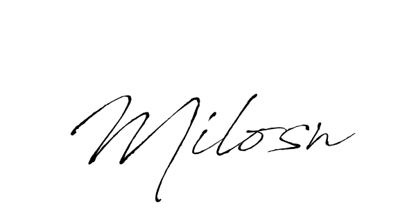 Antro_Vectra is a professional signature style that is perfect for those who want to add a touch of class to their signature. It is also a great choice for those who want to make their signature more unique. Get Milosn name to fancy signature for free. Milosn signature style 6 images and pictures png