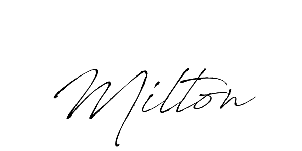 Also we have Milton name is the best signature style. Create professional handwritten signature collection using Antro_Vectra autograph style. Milton signature style 6 images and pictures png