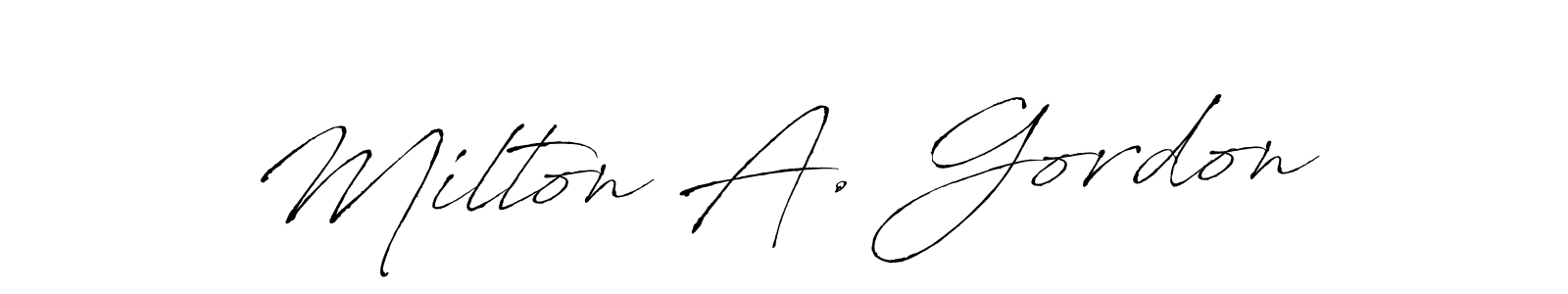 Make a beautiful signature design for name Milton A. Gordon. With this signature (Antro_Vectra) style, you can create a handwritten signature for free. Milton A. Gordon signature style 6 images and pictures png