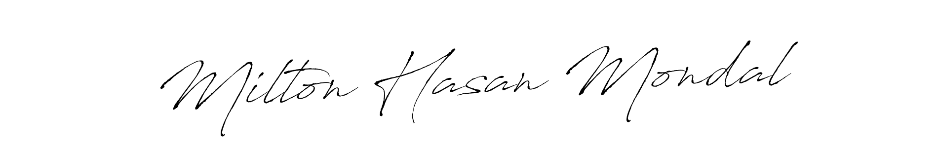 Make a short Milton Hasan Mondal signature style. Manage your documents anywhere anytime using Antro_Vectra. Create and add eSignatures, submit forms, share and send files easily. Milton Hasan Mondal signature style 6 images and pictures png