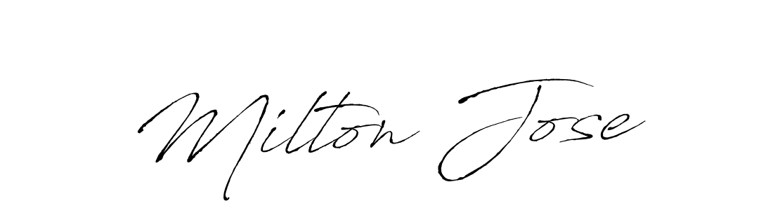 Use a signature maker to create a handwritten signature online. With this signature software, you can design (Antro_Vectra) your own signature for name Milton Jose. Milton Jose signature style 6 images and pictures png