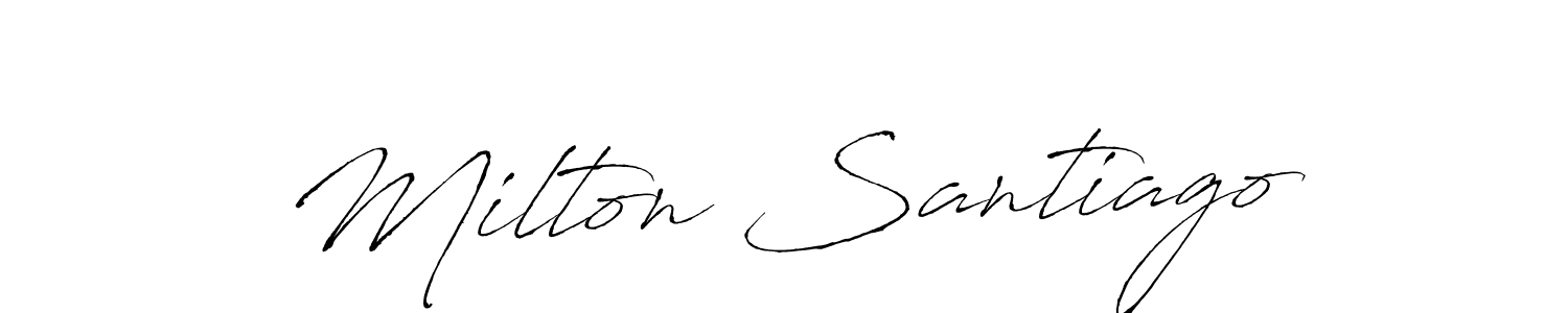 Use a signature maker to create a handwritten signature online. With this signature software, you can design (Antro_Vectra) your own signature for name Milton Santiago. Milton Santiago signature style 6 images and pictures png