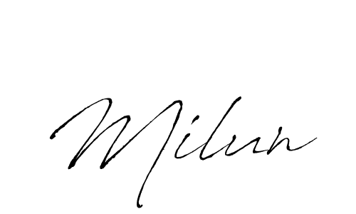 It looks lik you need a new signature style for name Milun. Design unique handwritten (Antro_Vectra) signature with our free signature maker in just a few clicks. Milun signature style 6 images and pictures png