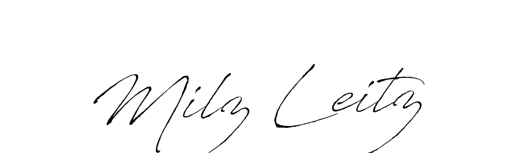 if you are searching for the best signature style for your name Milz Leitz. so please give up your signature search. here we have designed multiple signature styles  using Antro_Vectra. Milz Leitz signature style 6 images and pictures png