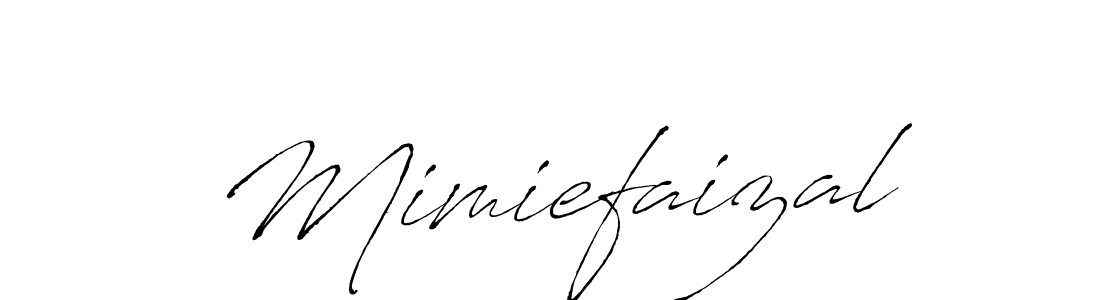 Create a beautiful signature design for name Mimiefaizal. With this signature (Antro_Vectra) fonts, you can make a handwritten signature for free. Mimiefaizal signature style 6 images and pictures png