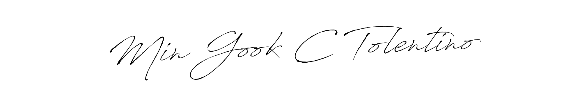 The best way (Antro_Vectra) to make a short signature is to pick only two or three words in your name. The name Min Gook C Tolentino include a total of six letters. For converting this name. Min Gook C Tolentino signature style 6 images and pictures png
