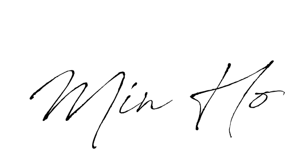 Design your own signature with our free online signature maker. With this signature software, you can create a handwritten (Antro_Vectra) signature for name Min Ho. Min Ho signature style 6 images and pictures png