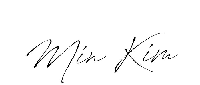 Min Kim stylish signature style. Best Handwritten Sign (Antro_Vectra) for my name. Handwritten Signature Collection Ideas for my name Min Kim. Min Kim signature style 6 images and pictures png