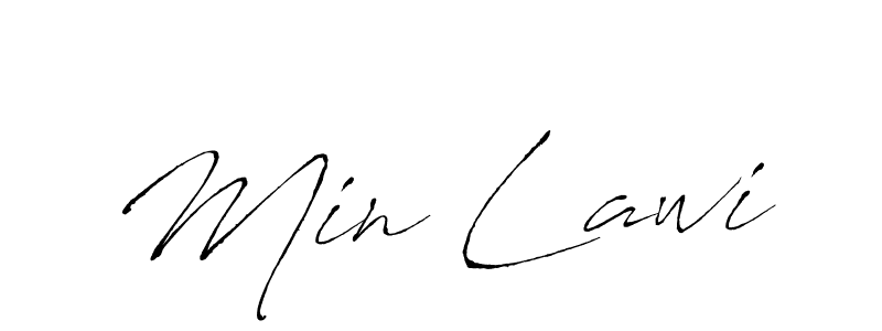 Antro_Vectra is a professional signature style that is perfect for those who want to add a touch of class to their signature. It is also a great choice for those who want to make their signature more unique. Get Min Lawi name to fancy signature for free. Min Lawi signature style 6 images and pictures png
