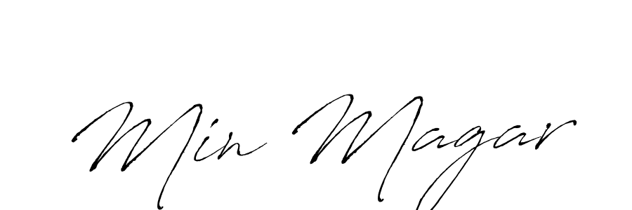Antro_Vectra is a professional signature style that is perfect for those who want to add a touch of class to their signature. It is also a great choice for those who want to make their signature more unique. Get Min Magar name to fancy signature for free. Min Magar signature style 6 images and pictures png
