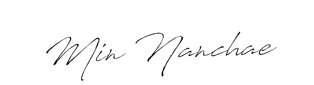 How to make Min Nanchae signature? Antro_Vectra is a professional autograph style. Create handwritten signature for Min Nanchae name. Min Nanchae signature style 6 images and pictures png