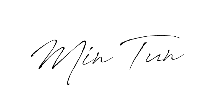 Min Tun stylish signature style. Best Handwritten Sign (Antro_Vectra) for my name. Handwritten Signature Collection Ideas for my name Min Tun. Min Tun signature style 6 images and pictures png