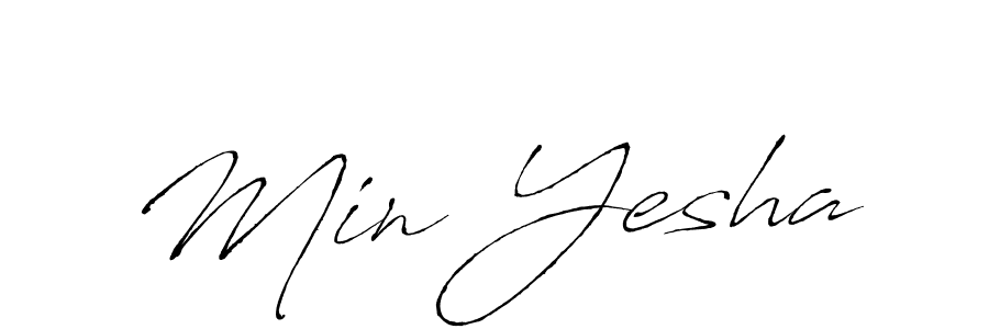 Make a beautiful signature design for name Min Yesha. With this signature (Antro_Vectra) style, you can create a handwritten signature for free. Min Yesha signature style 6 images and pictures png