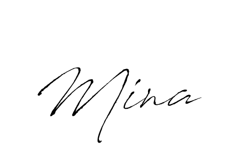 How to make Mina  signature? Antro_Vectra is a professional autograph style. Create handwritten signature for Mina  name. Mina  signature style 6 images and pictures png