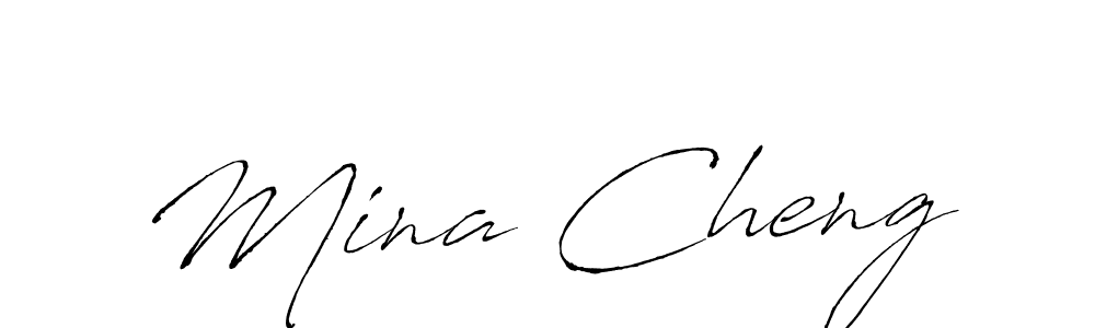 Similarly Antro_Vectra is the best handwritten signature design. Signature creator online .You can use it as an online autograph creator for name Mina Cheng. Mina Cheng signature style 6 images and pictures png