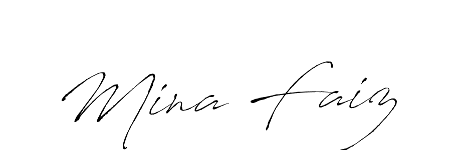 Use a signature maker to create a handwritten signature online. With this signature software, you can design (Antro_Vectra) your own signature for name Mina Faiz. Mina Faiz signature style 6 images and pictures png