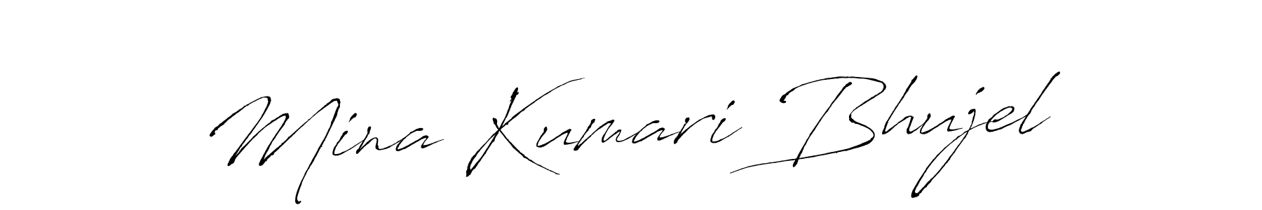 Also we have Mina Kumari Bhujel name is the best signature style. Create professional handwritten signature collection using Antro_Vectra autograph style. Mina Kumari Bhujel signature style 6 images and pictures png