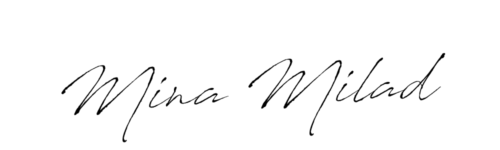 Design your own signature with our free online signature maker. With this signature software, you can create a handwritten (Antro_Vectra) signature for name Mina Milad. Mina Milad signature style 6 images and pictures png