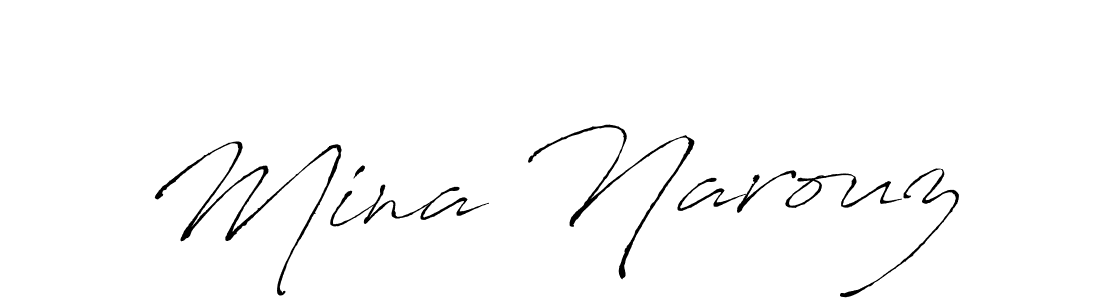 Use a signature maker to create a handwritten signature online. With this signature software, you can design (Antro_Vectra) your own signature for name Mina Narouz. Mina Narouz signature style 6 images and pictures png