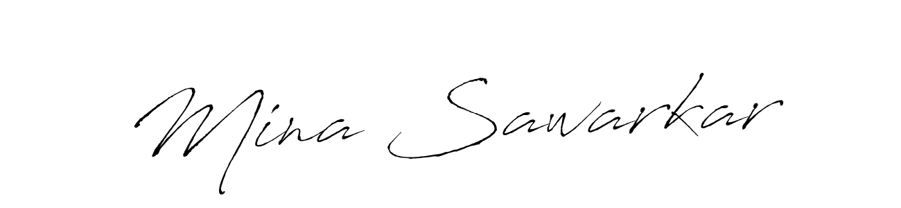 Create a beautiful signature design for name Mina Sawarkar. With this signature (Antro_Vectra) fonts, you can make a handwritten signature for free. Mina Sawarkar signature style 6 images and pictures png