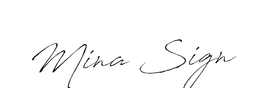 Create a beautiful signature design for name Mina Sign. With this signature (Antro_Vectra) fonts, you can make a handwritten signature for free. Mina Sign signature style 6 images and pictures png