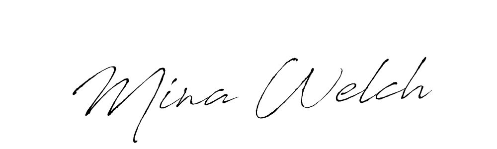 Design your own signature with our free online signature maker. With this signature software, you can create a handwritten (Antro_Vectra) signature for name Mina Welch. Mina Welch signature style 6 images and pictures png