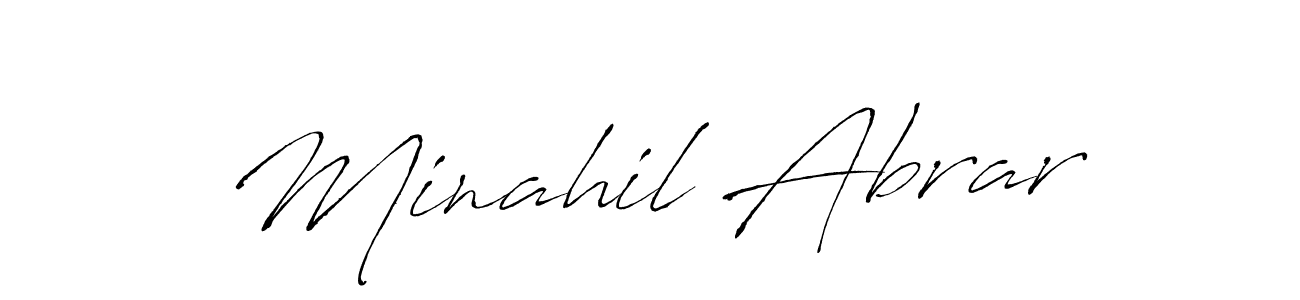 if you are searching for the best signature style for your name Minahil Abrar. so please give up your signature search. here we have designed multiple signature styles  using Antro_Vectra. Minahil Abrar signature style 6 images and pictures png