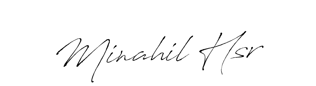 Use a signature maker to create a handwritten signature online. With this signature software, you can design (Antro_Vectra) your own signature for name Minahil Hsr. Minahil Hsr signature style 6 images and pictures png