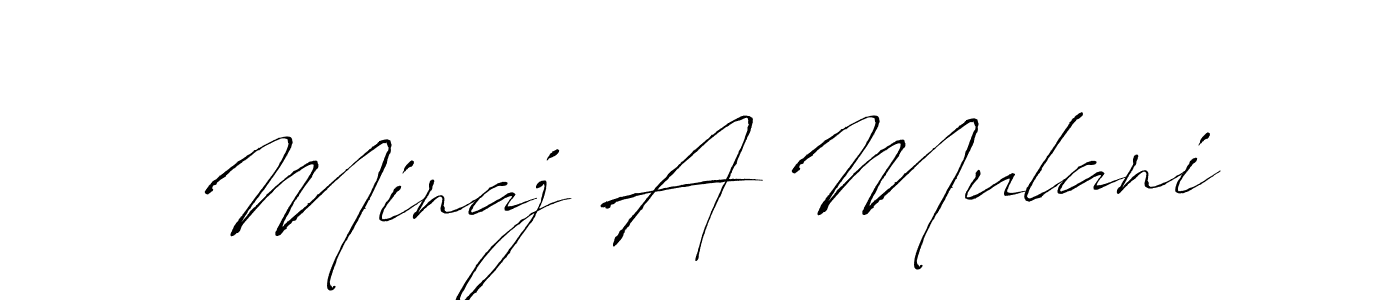 Antro_Vectra is a professional signature style that is perfect for those who want to add a touch of class to their signature. It is also a great choice for those who want to make their signature more unique. Get Minaj A Mulani name to fancy signature for free. Minaj A Mulani signature style 6 images and pictures png