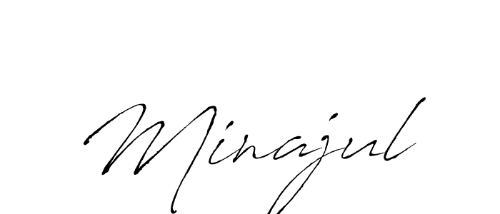 Design your own signature with our free online signature maker. With this signature software, you can create a handwritten (Antro_Vectra) signature for name Minajul. Minajul signature style 6 images and pictures png