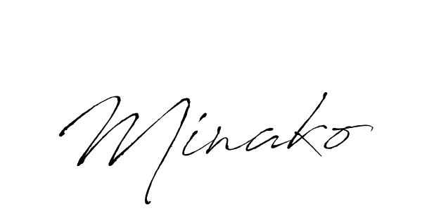 Design your own signature with our free online signature maker. With this signature software, you can create a handwritten (Antro_Vectra) signature for name Minako. Minako signature style 6 images and pictures png