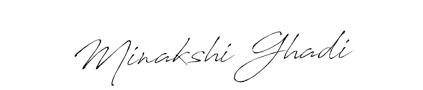 Design your own signature with our free online signature maker. With this signature software, you can create a handwritten (Antro_Vectra) signature for name Minakshi Ghadi. Minakshi Ghadi signature style 6 images and pictures png