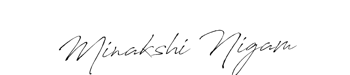 It looks lik you need a new signature style for name Minakshi Nigam. Design unique handwritten (Antro_Vectra) signature with our free signature maker in just a few clicks. Minakshi Nigam signature style 6 images and pictures png
