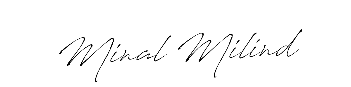 Create a beautiful signature design for name Minal Milind. With this signature (Antro_Vectra) fonts, you can make a handwritten signature for free. Minal Milind signature style 6 images and pictures png