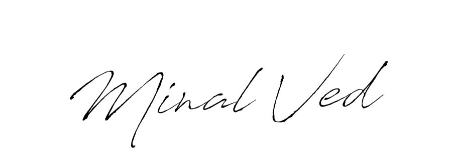 if you are searching for the best signature style for your name Minal Ved. so please give up your signature search. here we have designed multiple signature styles  using Antro_Vectra. Minal Ved signature style 6 images and pictures png