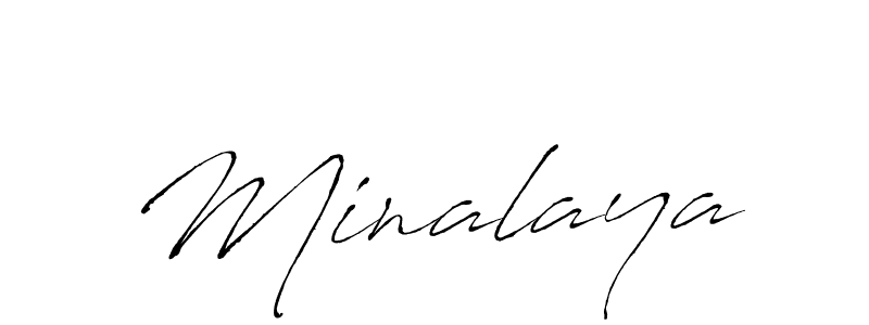 Minalaya stylish signature style. Best Handwritten Sign (Antro_Vectra) for my name. Handwritten Signature Collection Ideas for my name Minalaya. Minalaya signature style 6 images and pictures png