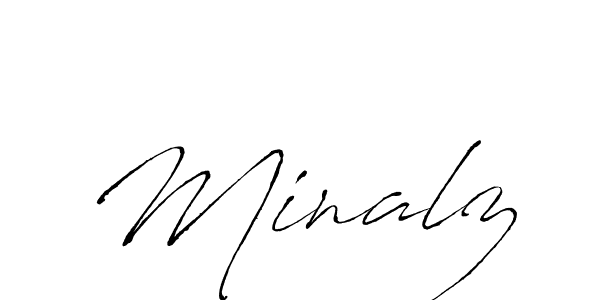 Similarly Antro_Vectra is the best handwritten signature design. Signature creator online .You can use it as an online autograph creator for name Minalz. Minalz signature style 6 images and pictures png