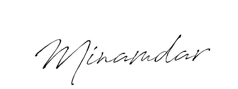 Minamdar stylish signature style. Best Handwritten Sign (Antro_Vectra) for my name. Handwritten Signature Collection Ideas for my name Minamdar. Minamdar signature style 6 images and pictures png