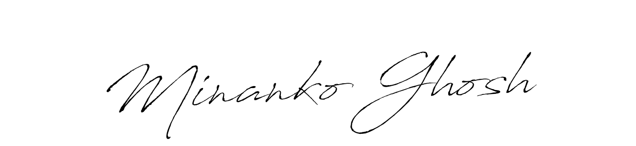 Make a beautiful signature design for name Minanko Ghosh. With this signature (Antro_Vectra) style, you can create a handwritten signature for free. Minanko Ghosh signature style 6 images and pictures png