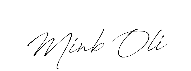 How to make Minb Oli name signature. Use Antro_Vectra style for creating short signs online. This is the latest handwritten sign. Minb Oli signature style 6 images and pictures png