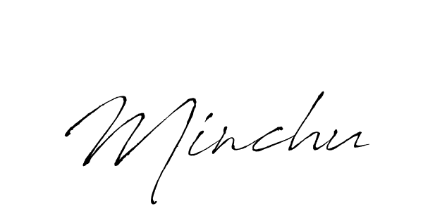 Minchu stylish signature style. Best Handwritten Sign (Antro_Vectra) for my name. Handwritten Signature Collection Ideas for my name Minchu. Minchu signature style 6 images and pictures png