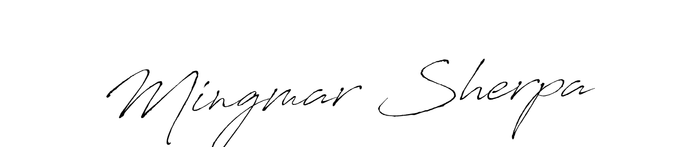 Design your own signature with our free online signature maker. With this signature software, you can create a handwritten (Antro_Vectra) signature for name Mingmar Sherpa. Mingmar Sherpa signature style 6 images and pictures png