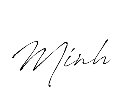 The best way (Antro_Vectra) to make a short signature is to pick only two or three words in your name. The name Minh include a total of six letters. For converting this name. Minh signature style 6 images and pictures png