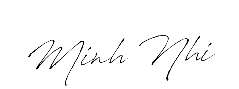The best way (Antro_Vectra) to make a short signature is to pick only two or three words in your name. The name Minh Nhi include a total of six letters. For converting this name. Minh Nhi signature style 6 images and pictures png