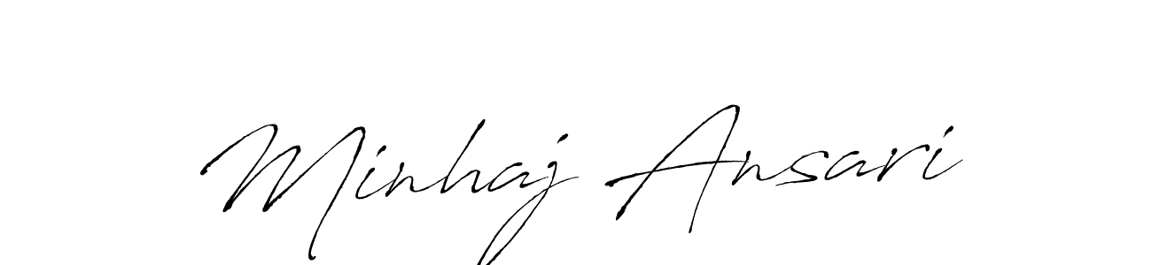 Create a beautiful signature design for name Minhaj Ansari. With this signature (Antro_Vectra) fonts, you can make a handwritten signature for free. Minhaj Ansari signature style 6 images and pictures png