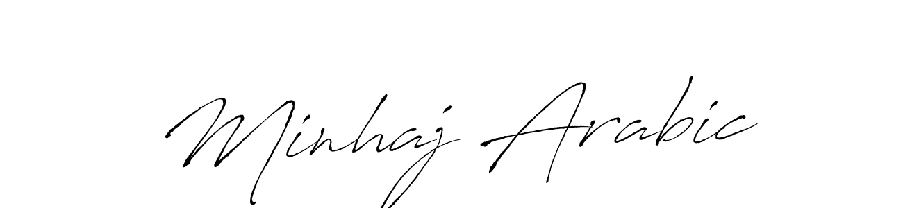 Make a beautiful signature design for name Minhaj Arabic. With this signature (Antro_Vectra) style, you can create a handwritten signature for free. Minhaj Arabic signature style 6 images and pictures png
