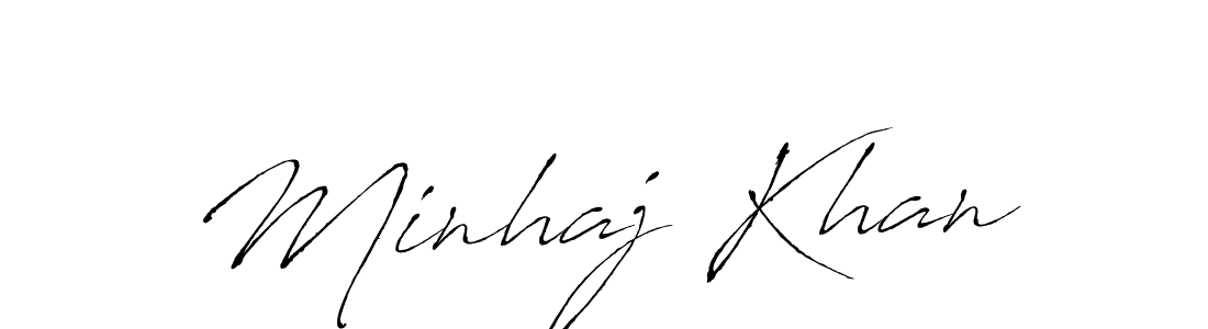 How to make Minhaj Khan name signature. Use Antro_Vectra style for creating short signs online. This is the latest handwritten sign. Minhaj Khan signature style 6 images and pictures png