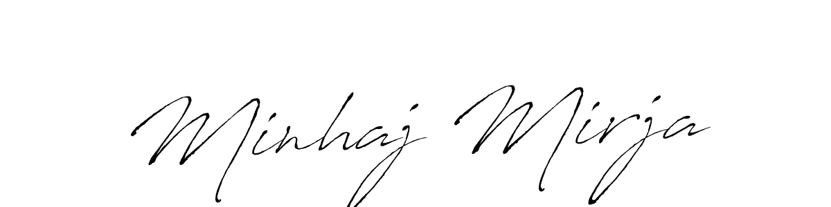 It looks lik you need a new signature style for name Minhaj Mirja. Design unique handwritten (Antro_Vectra) signature with our free signature maker in just a few clicks. Minhaj Mirja signature style 6 images and pictures png